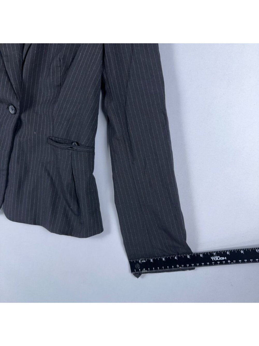 Banana Republic Single-Button Blazer Coat Womens Size 6 Pinstripe Black - Picture 6 of 10